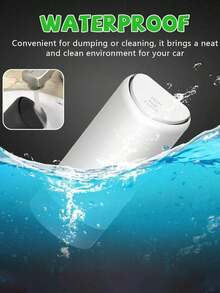 1pc Black/White Car Mini Trash Can, Car Silicone Garbage Can, Silent And Easy To Clean - Multicolor - View 7