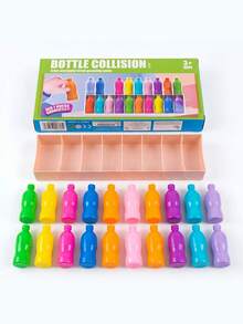 Juego de mesa interactivo de choque de botellas - Juego de adivinación y emparejamiento de botellas de plástico de colores, actividad grupal divertida para fiestas y noches de juegos, diseño compacto y portátil, regalo pensado para amigos y familiares, accesorio casual para aficionados - Juguete de descompresión - Ver 10