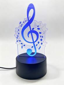 1PC 3D Musical Note Night Light, Creative Colorful Decorative Lamp, Room Atmosphere Lamp, Birthday Gift For Music Lover Friends - Multicolor - View 5