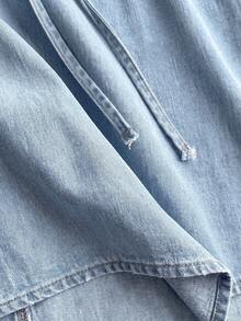 Elamini Women's Denim Strapless Tube Dress - Blue - View 6