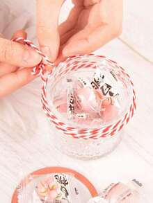 100m Pink & White Gift Wrapping Twine/Ribbon/Packaging Tape/Jute Rope - multicolor - View 7