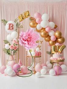 Bendable PVC Aluminum Plastic Flower Rods With Stable Base, Reusable Floral Support Stands, Wedding Aisle Decor Poles, Birthday Party Photo Backdrop Frame, Event DIY Floral Arrangement Supplies - multicolor - View 2