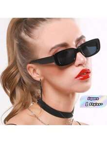 20-Pair Set Of Women's Vintage Small Rectangular Glasses, Thick-Framed Square Party Glasses, Bulk Pack, Suitable For Women And Girls - Black 20 - View 5