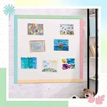 1rolls 10M Colorful Classroom Border Bulletin Board Fan-Shaped Bulletin Board Border Decoration Bulletin Board Decorations Classroom Bulletin Board Decoration Home Back To School,Classroom,Office ,Room ,Home ,Wall,Bathroom Decor - Multicolor - View 8