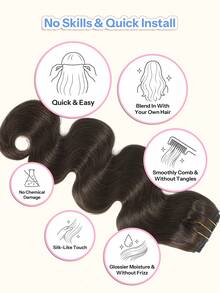7Pcs Wavy Clip In Hair Extensions Real Human Hair Body Wave Hair Extensions For Women Natural Human Hair Extensions Clip Ins - S2 - View 6