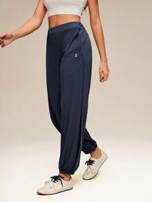 OutZeal Women Sports Pants Hiking Travel High Waist Mesh Panel Athletic Joggers Spring Summer - Navy Blue - View 7