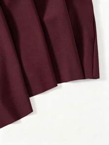 Swim Lushoire Top de traje de baño de talla grande para vacaciones de verano en la playa, unicolor, dobladillo asimétrico y tirantes de espagueti - Burdeos - Ver 3