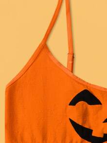 Notgurli Halloween Pumpkin Jacquard Seamless Women's Bra Summer Cute - Orange - View 4