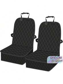 2 Packs Deluxe Waterproof Front Seat Cover Non Slip Heat Resistant Heavy Duty Pet Protector For Dogs Kids Cars Trucks SUV Universal Size Vehicle Accessory Must Have - Multicolor - View 1