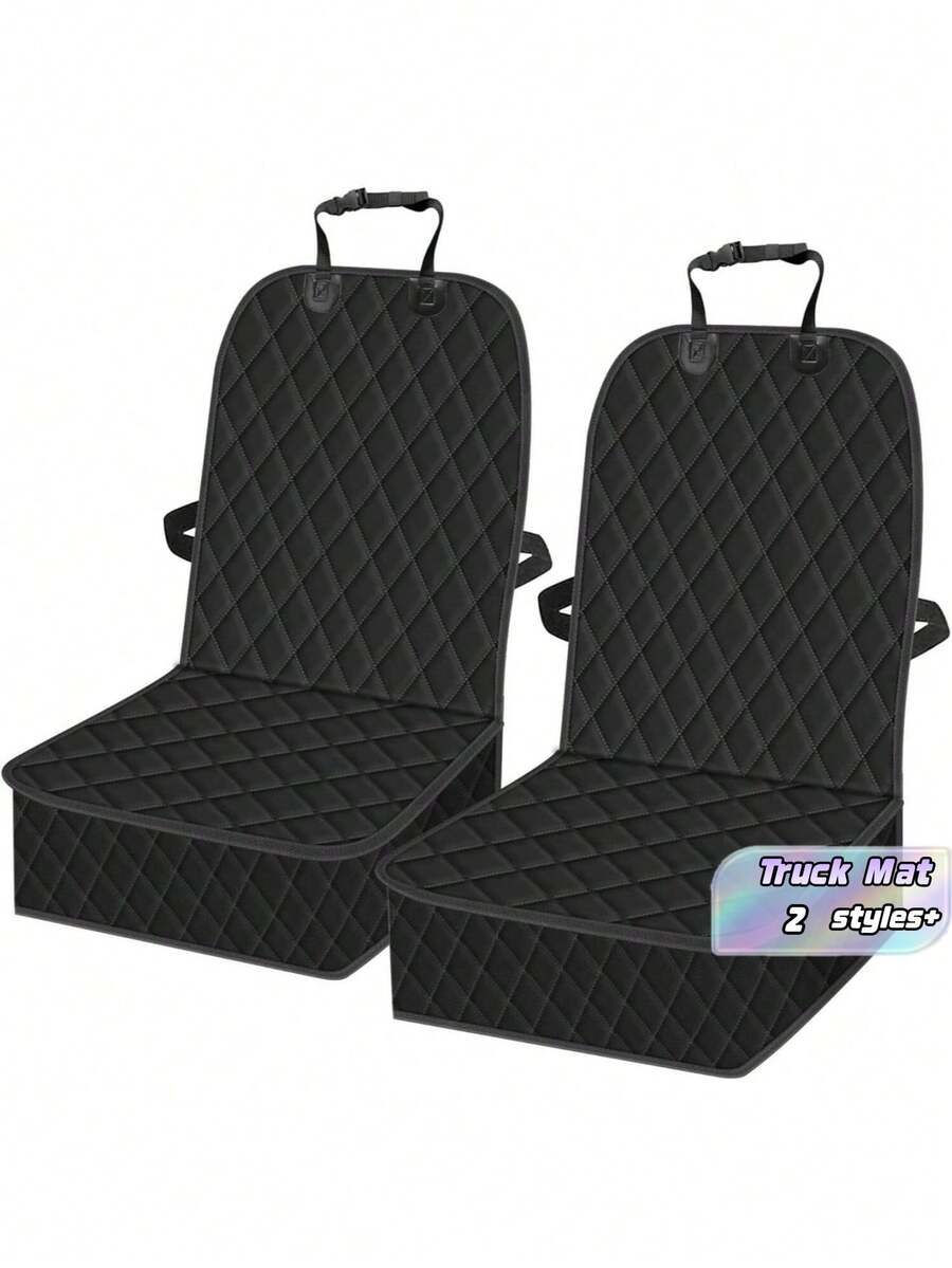 2 Packs Deluxe Waterproof Front Seat Cover Non Slip Heat Resistant Heavy Duty Pet Protector For Dogs Kids Cars Trucks SUV Universal Size Vehicle Accessory Must Have - Multicolor - View 1