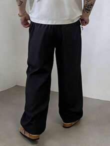 DAZY Men's Solid Black Commuter Pants For Autumn - Black - View 2