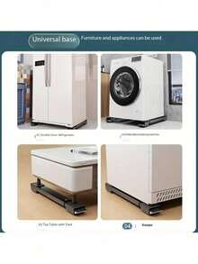 2pcs Adjustable 45-70 Cm Stainless Steel Anti-Vibration Washing Machine Stand, Non-Slip Rust-Proof Feet, Load Bearing 300kg, Suitable For Refrigerators And Washers, Easy Assembly, Large Household Appliance Base With Casters - Multicolor - View 4