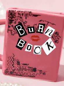 Mean Girls | SHEIN 11.83oz/350ml 《Burn Book》靈感方形陶瓷馬克杯，粉色創意書本造型咖啡杯，獨特飲具，適合粉絲，居家、辦公室與送禮首選 - 粉色 - 查看 5