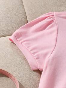 Genkimix Kids 1 buah Gaun Anak Perempuan Warna Pink Lengan Pendek Berkerah dengan Hiasan Rumbai di Bagian Bawah, 1 buah Gaun Anak Perempuan Warna Biru Lengan Pendek Berkerah, Dijual Satuan - MultiWarna - View 6
