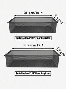 4 buah Penutup Ventilasi Lantai Jaring Filter, Penutup Saringan Ventilasi Udara, Penutup Saringan untuk Rumah - Hitam - View 7