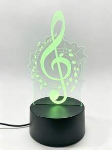 1PC 3D Musical Note Night Light, Creative Colorful Decorative Lamp, Room Atmosphere Lamp, Birthday Gift For Music Lover Friends - Multicolor - View 8