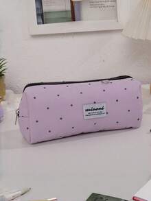 Korean Style Polka Dot Pencil Case, Minimalist Stationery Storage Pouch With Zipper, Portable Lightweight Pen Bag For Office Work, Travel & Daily Use, Cute Desk Organizer - Multicolor - View 15
