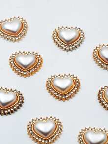 50Pcs 30Pcs 25mm Heart Shaped Crystal Stone Faux Pearl Decor Mix For Home Clothing DIY Jewelry Making Supplies Craft Beads Accessory - 25Mm heart - View 6