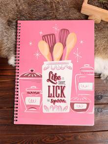 Durable Gloss Laminated Spiral Recipe Book, Gold Wire Binding, Waterproof Kitchen Cookbook Organizer, Sturdy Cover For Daily Use - Multicolor - View 1