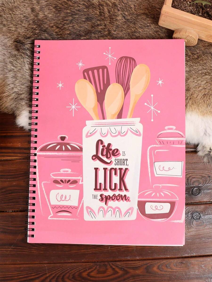 Durable Gloss Laminated Spiral Recipe Book, Gold Wire Binding, Waterproof Kitchen Cookbook Organizer, Sturdy Cover For Daily Use - Multicolor - View 1