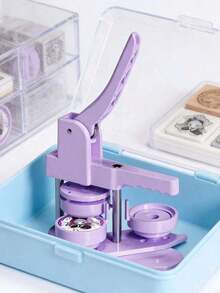 Button Maker Machine 58mm - (3rd Gen) No-Installation 58mm (2.25in) Diy Pin Badge Button Maker Press Machine Badge Punch Press With Free 100pcs Button Parts & Pictures & Circle Cutter - Purple - View 4