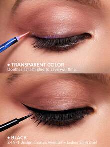 SHEGLAM All Eyes On You 睫毛膠眼線液透明防水液體假睫毛膠持久防汗透明眼線筆專業眼妝眼線筆 - 無色 - 查看 4