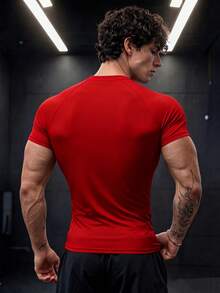 Gym Rark 男士夏季休閒拼色修身運動T恤 - 彩色 - 查看 2