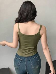 DAZY 女款純色極簡休閒背心上衣 夏季 - 綠色 - 查看 5