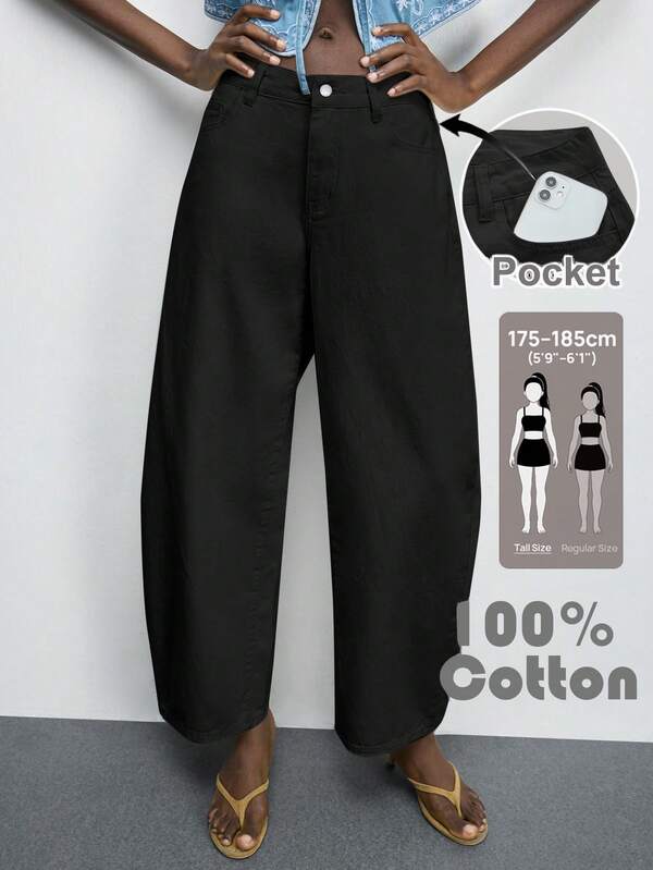 SHEIN Tall Tall Women's Straight Leg Loose Casual Versatile Denim Jeans With Side Pockets Back To School Fall Clothes Office Outfits For Women Jeans Pants Capris