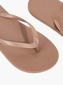Grefit Women Shoes Summer Open-Toe Flat Bottom 2cm Flip-Flops, Bright Colors And Fresh And Comfortable Flip-Flops, Suitable For Street/Summer, Music Festivals/Themed Parties - Coffee Brown - View 12