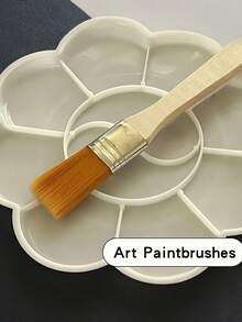 10Pcs Premium Paint Brush Set With Wooden Handles - Multi-Purpose Art Brushes For Acrylic, Oil, Gouache & Electronics Cleaning, Durable Nylon Fiber Bristles, Ideal For Artists Projects - A - View 2