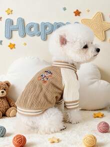 PETSIN 1pc Pet Clothing, Casual And Comfortable Baseball Shirt, Cat And Dog Universal Spring And Autumn Thin Sports Shirt - Multicolor - View 12