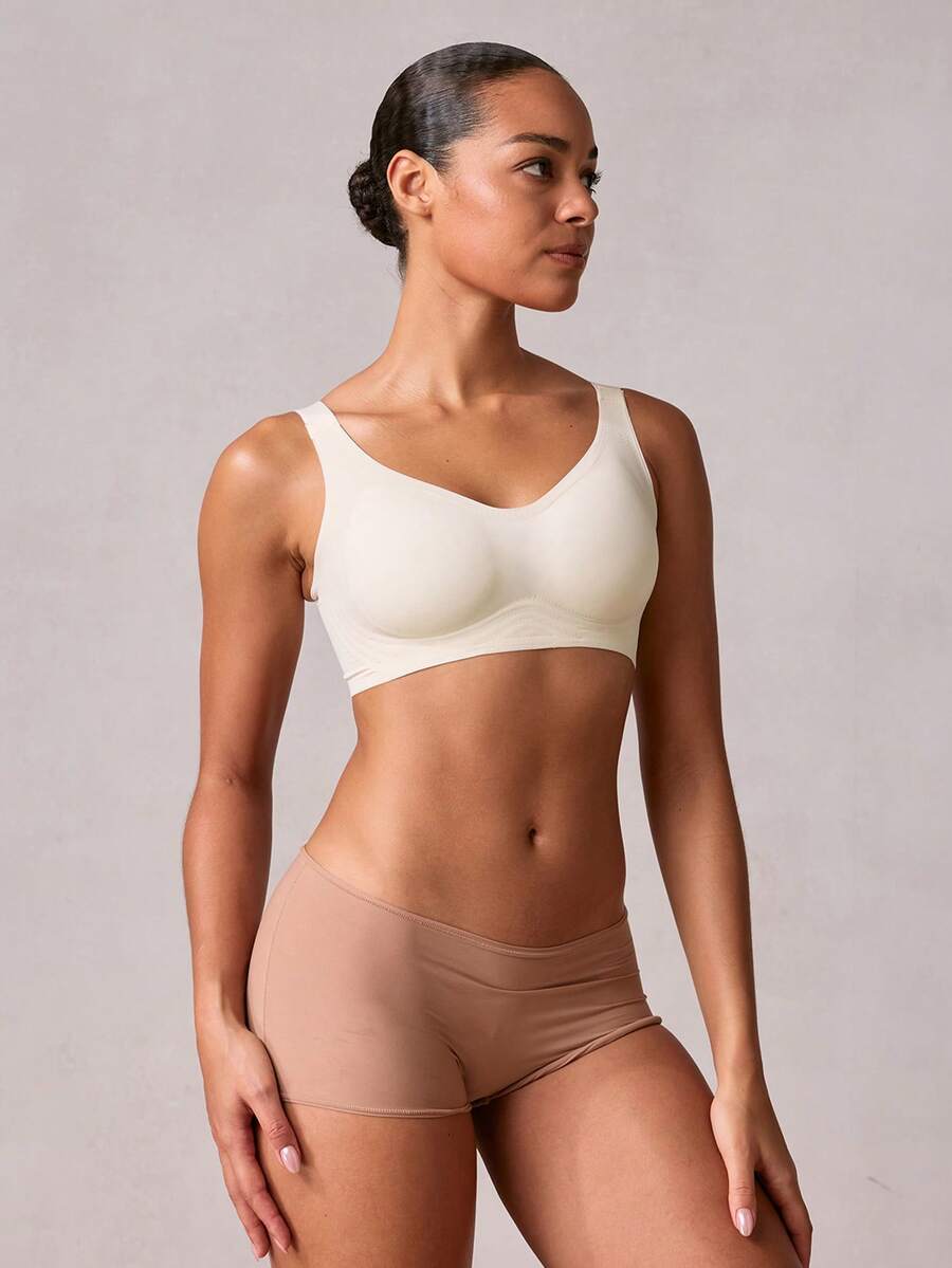 Veilyse Plus Size Seamless Racerback Bra, Adjustable Shoulder Straps, Lightweight Sports Brafor Summerfor Summer