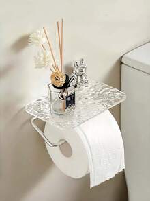Tempat Tisu Toilet dengan Dudukan Ponsel – Rak Gulungan Tisu Stainless Steel untuk Pemasangan Dinding dengan Perekat atau Sekrup, Organizer Dekoratif Kamar Mandi untuk Ponsel, Desain Modern Anti Karat - MultiWarna - View 8