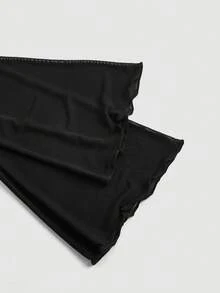 SHEIN MOD V领系带喇叭袖百搭上衣，适合乡村、海滩度假、下午茶、优雅场合、舞会、情人节、夜店、背心、嘉年华服装等多种场合，长袖设计，春夏百搭，波西米亚风、西部风，派对上衣，约会之夜等各种场合。 - 黑色 - 查看 6