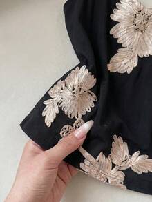 Modelyn Women's 3D Embroidered Mesh Elegant Versatile Party Plus Size Camisole - Multicolor - View 6
