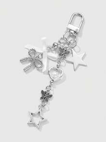 ROMWE Kawaii 1 Multi-Specification Ins Sweet Girl Versatile Multi-Color Resin Rhinestone Star Love Strawberry Polka Dot Bow DIY Keychain Bag Pendant - Multicolor - View 16