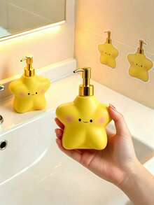 1PC Cute Star Design Liquid Soap Dispenser Pump Bottle Plastic Multifunctional For Bathroom Kitchen Lotion Hand Wash Container Home Decor Desk Ornament Housewarming Gift, Travel Bottle Set - View 8