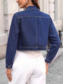 Flexra Veste en jean courte décontractée pour femmes grandes tailles - Jean brut - Voir 4