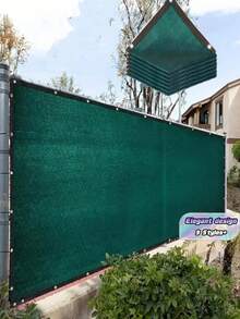 Pembatas Privasi Berkekuatan Tinggi, Desain Panel Hijau - Pembatas Privasi Dalam/Luar Ruangan yang Dapat Diatur, Dengan Lubang dan Penyangga, Cocok untuk Dinding, Taman, Balkon, Teras - Panel untuk Perlindungan Privasi (Tanpa Jaring Anti Panjat), Panel Pagar Luar Ruangan - Dark Green - View 1