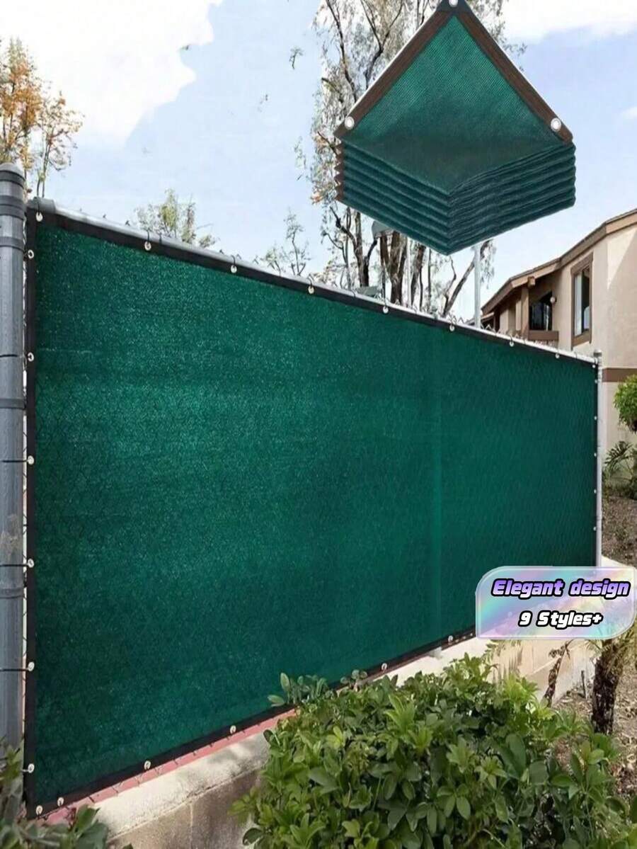 Pembatas Privasi Berkekuatan Tinggi, Desain Panel Hijau - Pembatas Privasi Dalam/Luar Ruangan yang Dapat Diatur, Dengan Lubang dan Penyangga, Cocok untuk Dinding, Taman, Balkon, Teras - Panel untuk Perlindungan Privasi (Tanpa Jaring Anti Panjat), Panel Pagar Luar Ruangan - Dark Green - View 1