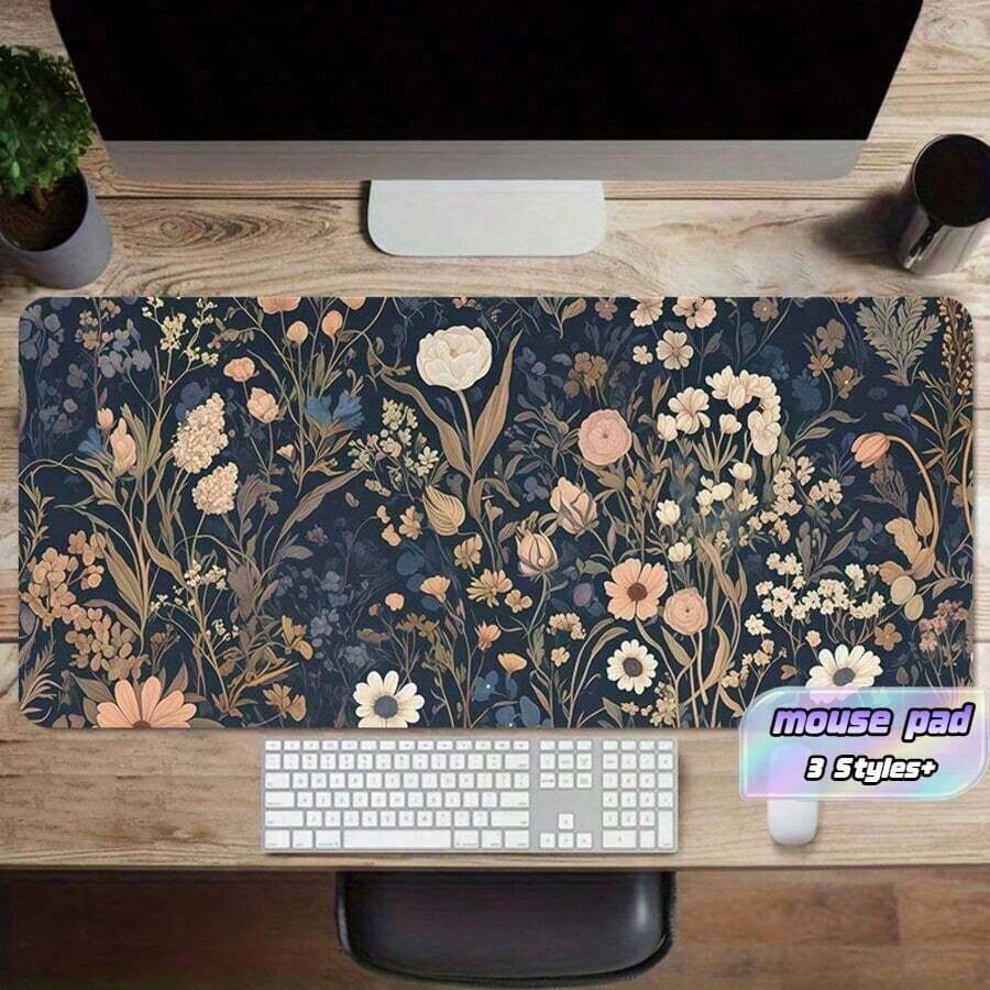 1 buah Alas Meja Bermotif Bunga, Alas Mouse Bermotif Bunga Vintage, Alas Mouse Gaming Ukuran Besar, Cocok untuk Dekorasi Kantor, Alas Mouse Laptop Besar dengan Tepi Jahitan, Perlengkapan Sekolah, Alas Mouse Gaming untuk Kembali ke Sekolah - MultiWarna - View 1