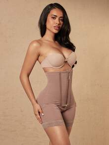 Silquee Damen-Formshorts mit hoher Taille und Bauchkontrolle - Khaki - Übersicht 5