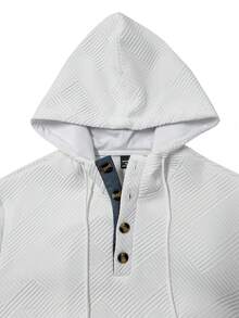 Manfinity Homme Sudadera con capucha casual y versátil para hombre para primavera y otoño - Blanco - Ver 3