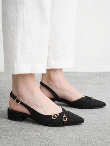 CUCCOO BIZCHIC Nuevo Diseño de Bailarinas Minimalistas de Punta Estilo Conmutador Elegantes, Adecuadas para Usar en Navidad y Primavera - Noche tranquila negra, - Ver 4