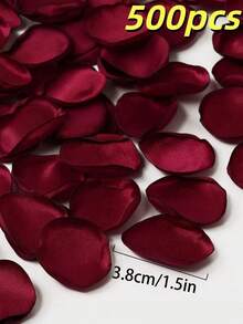 500/1000Pcs Burgundy Artificial Rose Petals, Realistic Silk Fake Flowers For Wedding Aisle Decor Table Scatter, Romantic Valentine's Day Party Supplies Bulk, Reusable Faux Flower Petals For Home Decoration - burgundy - View 6