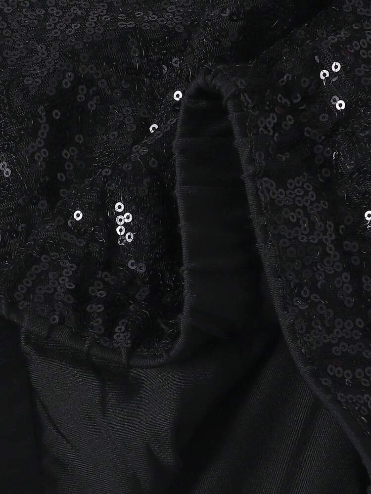 Tween Girl Autumn/Winter Party Sequin Shorts - Black - View 6