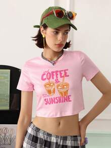Chillnights 女款街頭風休閒標語印花圓領可穿式睡衣上衣 T-Shirt - 彩色 - 查看 5