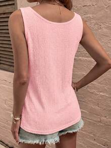 EMERY ROSE Women's Solid Color Casual Versatile Daily Wear Top - Pink - View 2