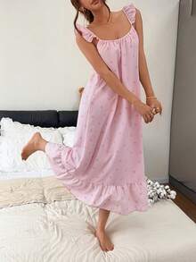 Napfluff Camisola Feminina com Manga Borboleta em Folha de Lótus de Borda Macia, Laço Fofo e Listras - Rosa Bebê - Visão 4